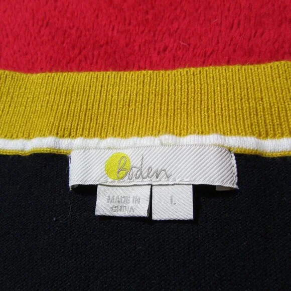 Boden Navy & Yellow Lightweight Sweater / Top  Soft Stretch - Picture 4 of 5